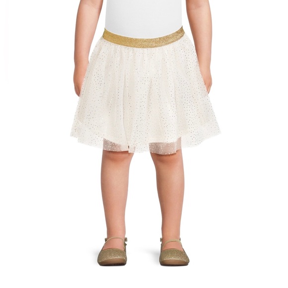 Holiday Time Toddler Girl Tutu Gold and Ivory Skirt - NWT Size 3T - Picture 3 of 4